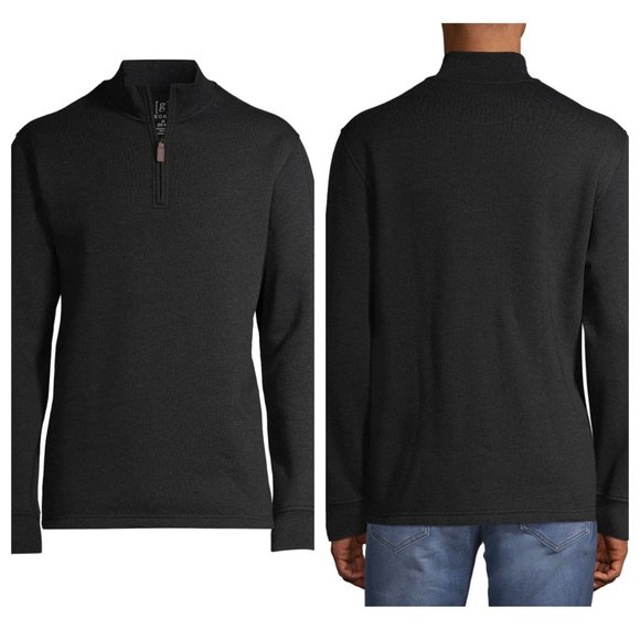 George Black Men's Quarter Zip Layering Fleece Long Sleeve Casual Size Medium - Picture 1 of 6